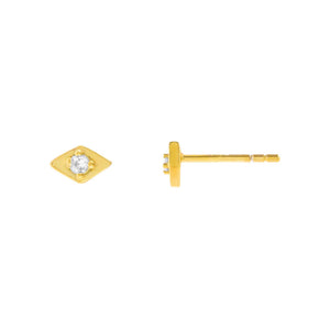 Gold CZ Mini Evil Eye Stud Earring - Adina Eden's Jewels