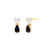 Onyx Colored Solitaire x Teardrop Stud Earring - Adina Eden's Jewels