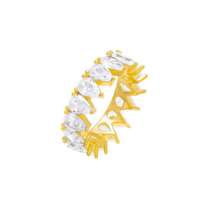 Gold / 6 Colored Pear Shaped Eternity Band - Adina Eden's Jewels