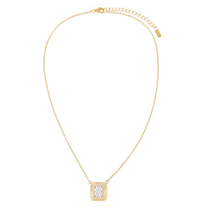  CZ Illusion Baguette Ridged Necklace - Adina Eden's Jewels