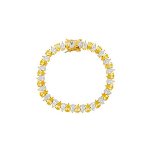 Yellow Yellow Wide Pear Shaped Tennis Bracelet - Adina Eden's Jewels