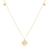 Gold CZ Triple Clover Long Station Necklace - Adina Eden's Jewels