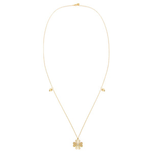  CZ Triple Clover Long Station Necklace - Adina Eden's Jewels