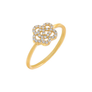 Gold / 6 Pavé Rose Flower Ring - Adina Eden's Jewels