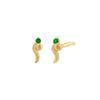 Emerald Green / Single Itty Bitty Emerald Snake Stud Earring 14K - Adina Eden's Jewels