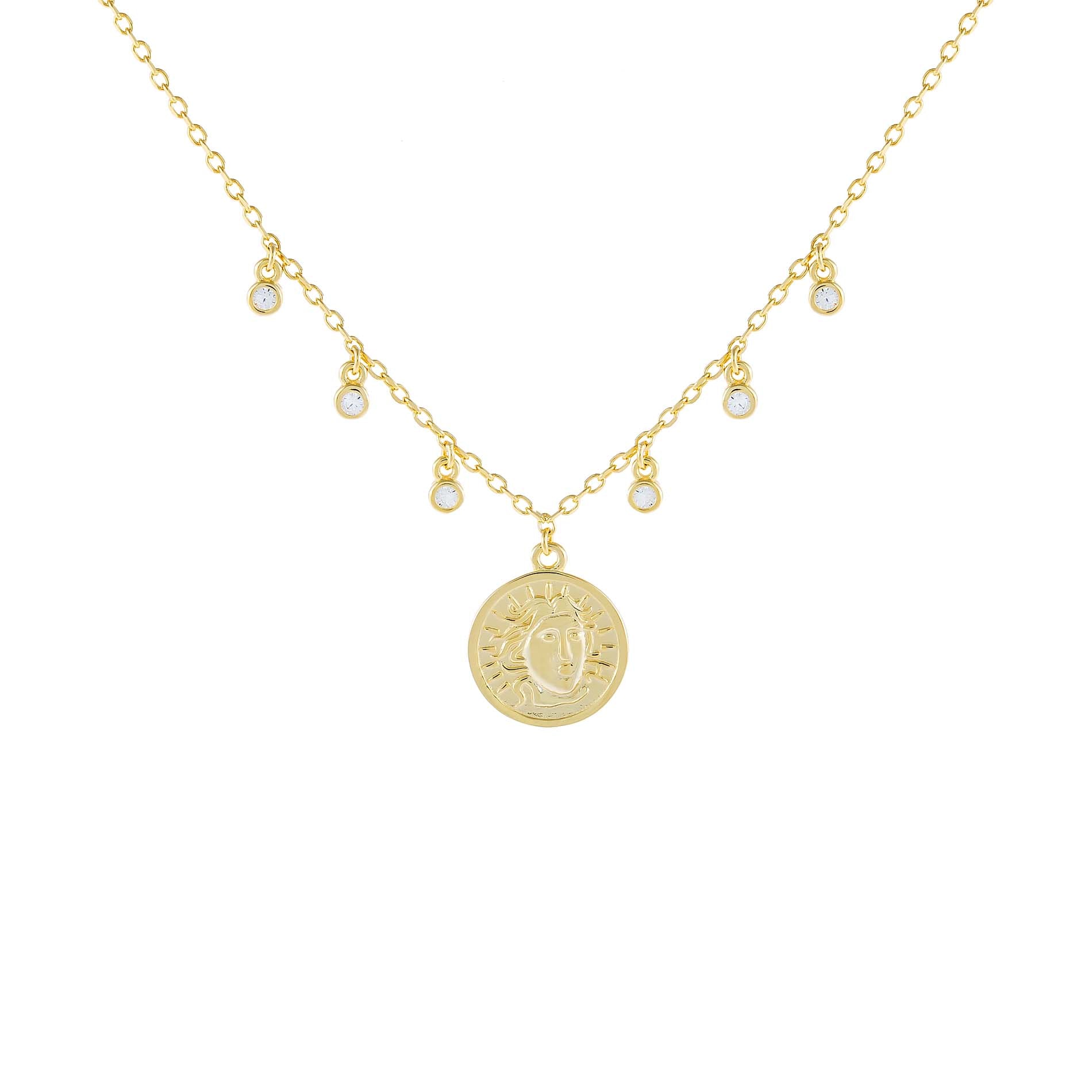Coin bezel on sale necklace