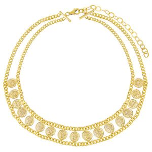  Double Chain Coin Choker - Adina Eden's Jewels