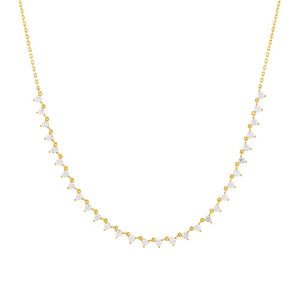 Gold Colored Multi Stone Necklace - Adina Eden's Jewels