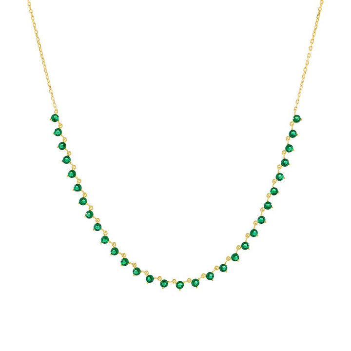 Emerald Green Colored Multi Stone Necklace - Adina Eden's Jewels