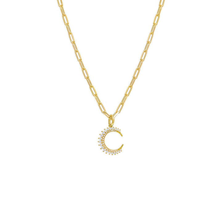 Gold / 16IN Colored Half Circle 3 Prong CZ Necklace - Adina Eden's Jewels
