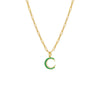 Emerald Green / 16IN Colored Half Circle 3 Prong CZ Necklace - Adina Eden's Jewels