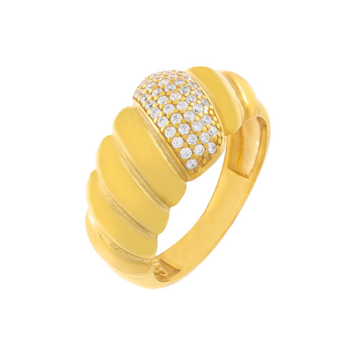 Gold / 6 CZ Braided Ring - Adina Eden's Jewels