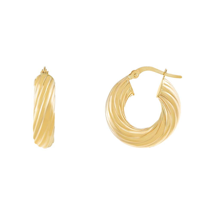 14K Gold / 20MM Round Twisted Hoop Earring 14K - Adina Eden's Jewels