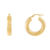 14K Gold / 26MM Round Twisted Hoop Earring 14K - Adina Eden's Jewels