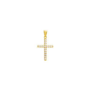Gold Pave Cross Necklace Charm - Adina Eden's Jewels