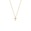 Gold Mini Pavé Cross Necklace - Adina Eden's Jewels