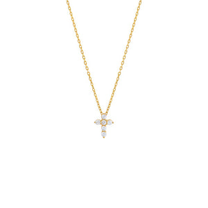Gold CZ Cross Necklace - Adina Eden's Jewels