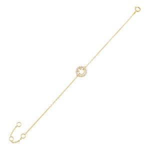 Gold CZ Open Smiley Face Bracelet - Adina Eden's Jewels