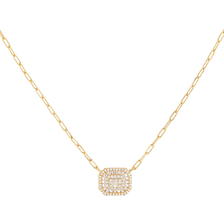 Gold CZ Colored Illusion Baguette Link Necklace - Adina Eden's Jewels