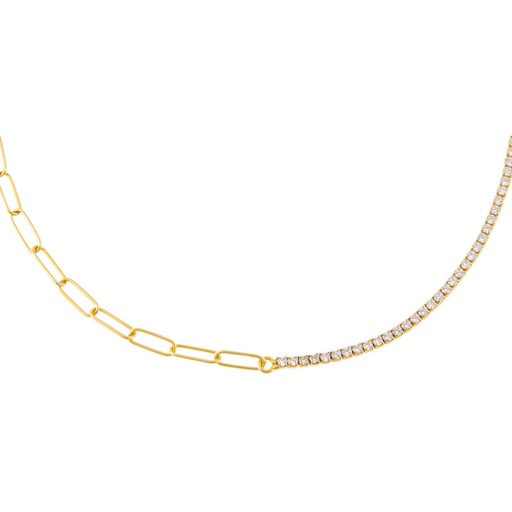 Clear Tennis X Link Necklace - Adina Eden's Jewels