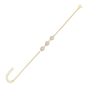  CZ Colored Illusion Teardrop Bracelet - Adina Eden's Jewels