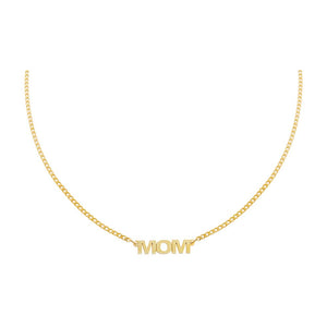 Gold MOM Mini Nameplate Choker - Adina Eden's Jewels