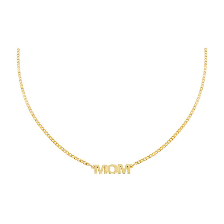 Gold MOM Mini Nameplate Choker - Adina Eden's Jewels