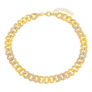 Gold Pavé Chain Link Anklet - Adina Eden's Jewels