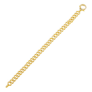 Gold Full Pavé Cuban Chain Bracelet - Adina Eden's Jewels
