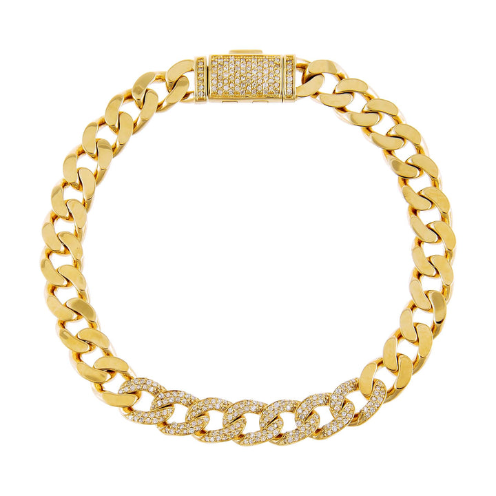  Diamond Cuban Chain Link Bracelet 14K - Adina Eden's Jewels
