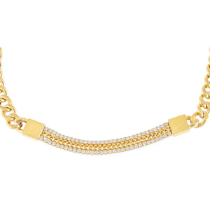 Gold Tennis X Cuban Chain Choker - Adina Eden's Jewels