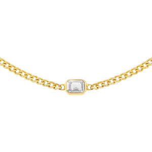 Gold Colored Baguette Cuban Choker - Adina Eden's Jewels