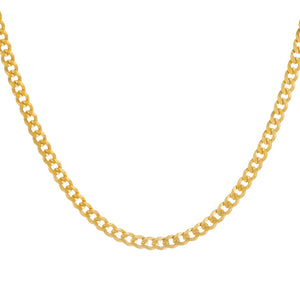 Gold / 24" / 5 MM Men's Flat Cuban Chain Necklace - Adina Eden's Jewels
