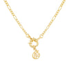 Gold / G / Old English Initial Figaro Toggle Necklace - Adina Eden's Jewels