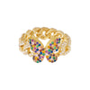  Pavé Rainbow Butterfly Chain Link Ring - Adina Eden's Jewels