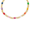 Multi-Color Multi Color Baguette Chain Link Choker - Adina Eden's Jewels