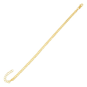 Gold Super Flat Cuban Bracelet - Adina Eden's Jewels