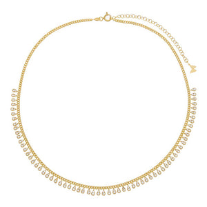  Dangling Teardrops Cuban Chain Choker - Adina Eden's Jewels