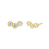 Gold / Pair Curved Bezel Stud Earring - Adina Eden's Jewels