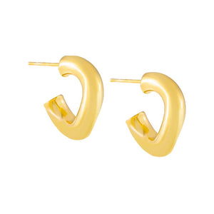 Gold / 20MM Curved Tube Hoop Earring - Adina Eden's Jewels