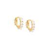 Gold / 10 MM CZ Princess Cut Huggie Earring - Adina Eden's Jewels