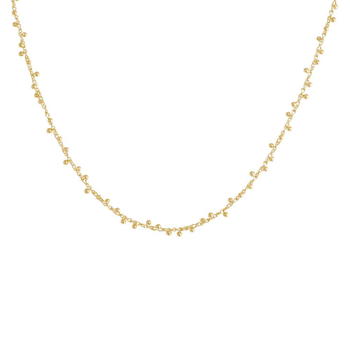 14K Gold Solid Scattered Bead Necklace 14K - Adina Eden's Jewels