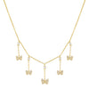 Gold CZ Multi Butterfly Dangling Necklace - Adina Eden's Jewels