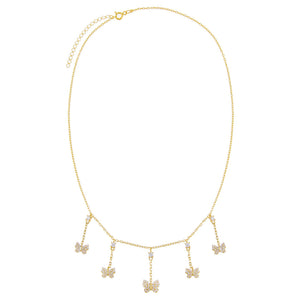 CZ Multi Butterfly Dangling Necklace - Adina Eden's Jewels