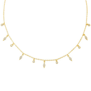 Gold Pavé Multi Charms Choker - Adina Eden's Jewels