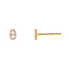 14K Gold / Pair Diamond Mini Mariner Stud Earring 14K - Adina Eden's Jewels
