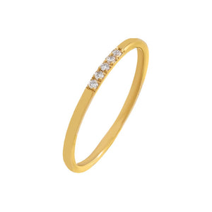 14K Gold / 6 Thin Multi Diamond Band 14K - Adina Eden's Jewels