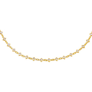Gold CZ Mini Diamond Shape Choker - Adina Eden's Jewels
