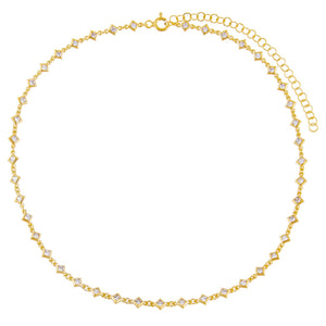  CZ Mini Diamond Shape Choker - Adina Eden's Jewels