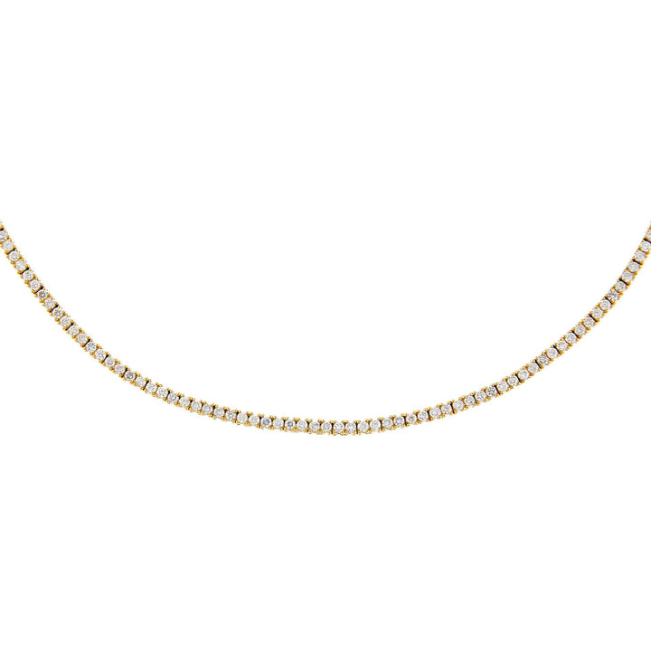 14K Gold / 16" / 4 CTW Classic Diamond Tennis Necklace 14K - Adina Eden's Jewels